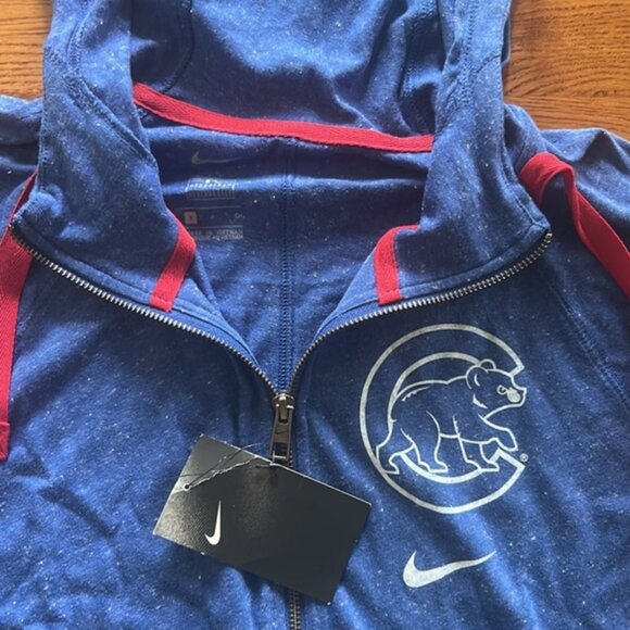 NWT Nike Chicago Cubs Zip Up Sweatshirt Women S Hoodie Full Royal Blue Red - Picture 4 of 4